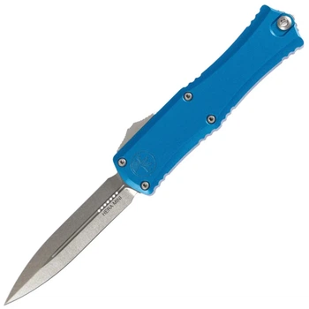 Ніж автоматичний Microtech Hera II Mini Double Edge (довжина: 178мм, лезо: 76мм), синій