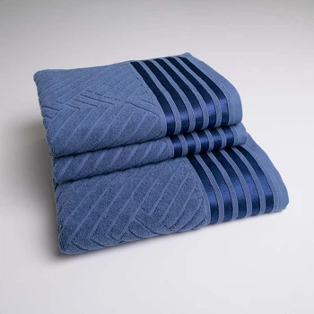 Набор махровых полотенец SOFT 3шт GM Textile 50х90см, 50х90см, 70х140см 500г/м2 (Синий)