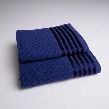 Комплект махровых полотенец SOFT 2шт GM Textile 50х90см, 70х140см 500г/м2 (Темно-синий)