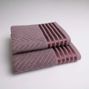 Комплект махровых полотенец SOFT 2шт GM Textile 50х90см, 70х140см 500г/м2 (Виноградный)