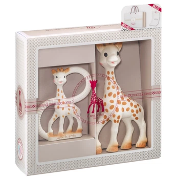 Игрушка-прорезыватель для младенцев классическая Sophie la girafe + прорезыватель кольцо Жирафа Софи