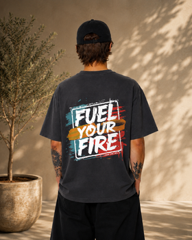 Чоловіча оверсайз футболка Fuel Your Fire 2XL сіра графіт