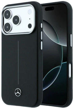 Чохол для смартфона Mercedes-Benz Leather Semi Wrap Iconic Line MagSafe для Apple iPhone 17 Pro Max Black (3666339617714)