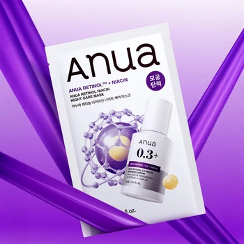 Нічна тканинна маска з ретинолом і ніацинамідом ANUA Retinol Niacin Night Care Mask 24ml