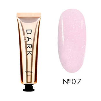 Полигель для наращивания DARK PolyGel 07 розовый с шиммером 30 мл