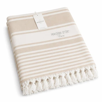 Пляжное полотенце Maison Dor Primavera Beach Beige хлопок 100-200 см бежевое