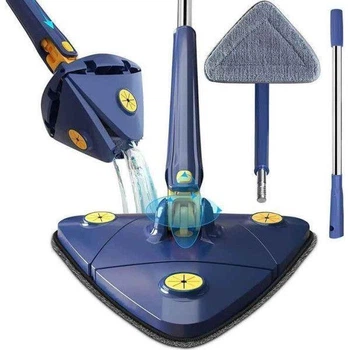 Треугольная швабра полотер с авто отжимом 25 см для пола и стен Flex Mop 360