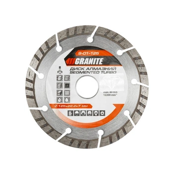 Диск алмазный Granite SEGMENTED TURBO 125×2.2 мм 22-24% 12200 об/мин 9-01-125