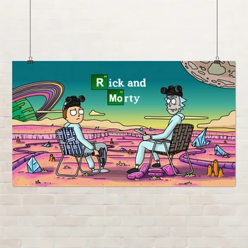 Постер Рік та Морті, Пуститися берега, Rick and Morty, Breaking Bad, декор кімнати підлітка, A3 24×42 см (id5515)