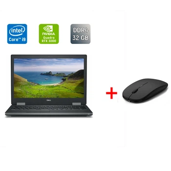 Мобильная рабочая станция Dell Precision 7540 / 15.6" (1920x1080) IPS / Intel Core i9-9880H (8 (16) ядер по 2.3 - 4.8 GHz) / 32 GB DDR4 / 512 GB SSD / nVidia Quadro RTX 3000, 6 GB GDDR6, 192-bit / WebCam / HDMI б/у + Подарок Беспроводная мышь / USB