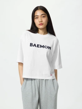 Футболка хлопковая оверсайз короткая женская Uniqlo 956028825 XL Белая (1159870267)
