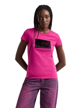 Футболка хлопковая женская Armani Exchange 965765514 L Розовая (1159890864)