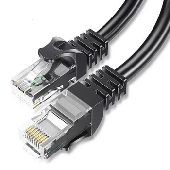 Патч-корд 15м UTP cat 6 RJ45 TopSpeed Ethernet Flat Cable Black Essager (EXCWXB-JSE01)