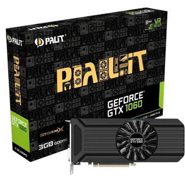 Відеокарта GeForce GTX 1060 3GB Palit StormX (NE51060015F9-1061F) Б/В