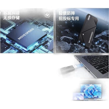 USB-флеш-накопичувач MOVE SPEED 64 ГБ, USB 3.1, автомобільний флеш-накопичувач, бізнес, офіс, колонка, навчання, торги, міцний, швидкість читання 120 МБ/с, серія Black Knight