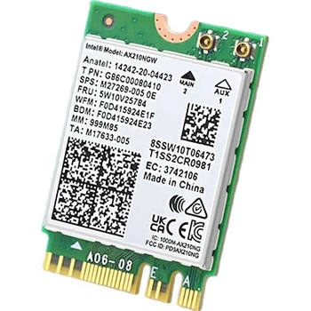 EB-LINK Intel AX210 Chip Desktop Wireless Network Card with External Antenna, M.2 Interface, WiFi 6 Tri-Band Network Card, Bluetooth 5.3, Internal Module for Computer Motherboard