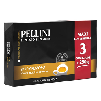 Кофе молотый Pellini Espresso Superiore N.20 Cremoso (3*250г), 750 г