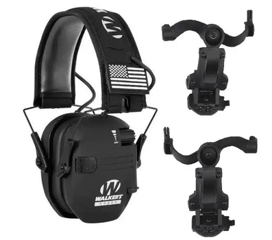 Активные наушники Walkers Razor + крепление на шлем OPS Core (Чебурашки) Черный