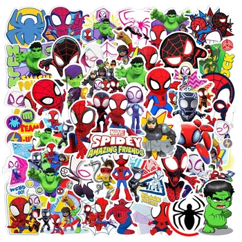 Набор стикеров стикерпак 50 шт Человек Паук Спайдермен Spider-man виниловые водостойкие наклейки