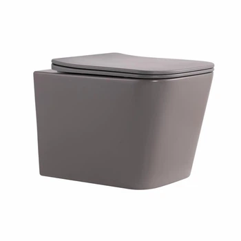 Унитаз подвесной Qtap Tern Ultra Quiet 490×365×325 мм Stone Grey с сиденьем Slim Duroplast Soft-close Quick Release QT17332303ASSG Серый