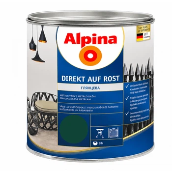 Емаль алкідна глянцева Alpina Direkt Auf Rost RAL6005 Зелений 2.5 л