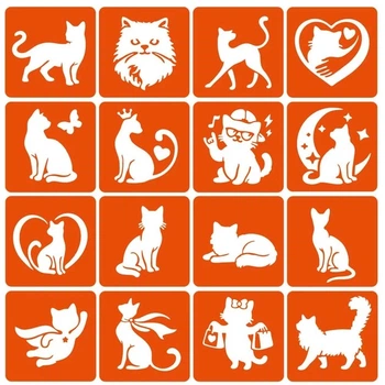 Набор Трафаретов Для Био-тату "котики" Fresh Tattoo Cats-6x6-16 (397409)
