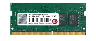 Оперативная память 4 ГБ, DDR4, для ноутбуков, Transcend (2400 МГц, 1,2 В, CL17, TS512MSH64V4H) Б/У