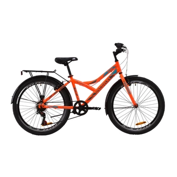 Велосипед подростковый 24" Discovery Flint MC Vbr рама 14" с багажником на рост 125-150 см оранжевый (OPS-DIS-24-173)