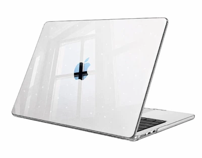 Защитный чехол-накладка Macbook Air 13.6 M2 M3 М4 М5 (A2681 / A3113 / А3240 / А3449) 2022-2026 г Прозрачный с блёстками