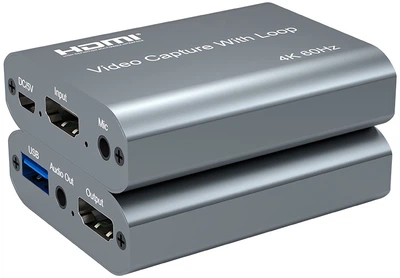 Внешняя карта видеозахвата PowerPlant HDMI to USB 4k/60hz (HDVC12) (CA916665)