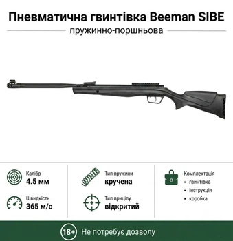 Пневматическая винтовка Beeman SIBE кал.4,5 (10619-1) полимерное ложе