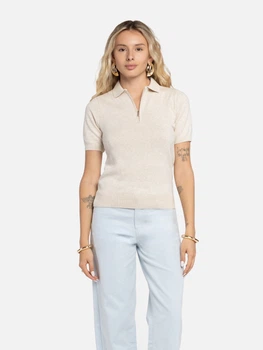 Поло жіноче Arber Polo knit Zipper WD4 SS XS бежевый (W09.21.60.621)