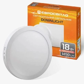 Світильник ЛЕД 18Вт накладної коло 6400К точковий LED