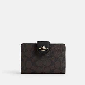 Гаманець жіночий Coach Medium Corner Zip Wallet коричневий