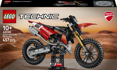 Zestaw klocków LEGO Technic Motocykl Ducati Desmo450 MX Factory 457 elementów (42238)