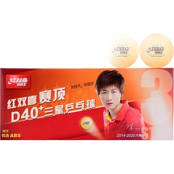 Мяч для настольного тенниса DHS Three-Star, Sai Ding ABS, новый материал 40+, профессиональный соревновательный мяч для пинг-понга для игроков уровня Three-Star, желтый.
