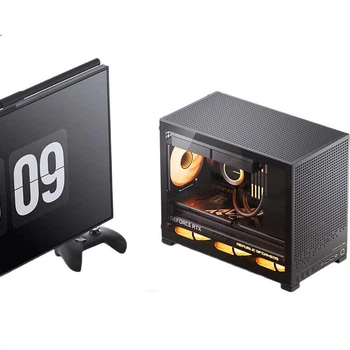 Компактный корпус JONSBO D32 PRO Black MATX для настольных компьютеров (боковая панель/подставка для материнской платы ATX/регулируемая задняя поддержка кабелей для материнской платы MATX/блок питания ATX/крепление для радиатора 240 мм)
