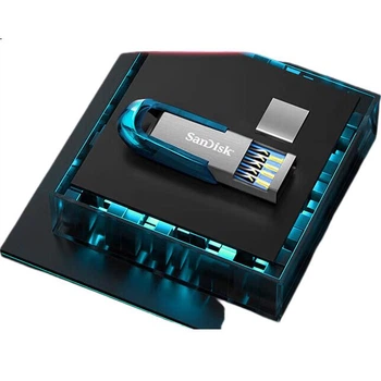 Флеш-накопичувач SanDisk CZ73 64 ГБ, синій, металевий, шифрування, для авто та офісу