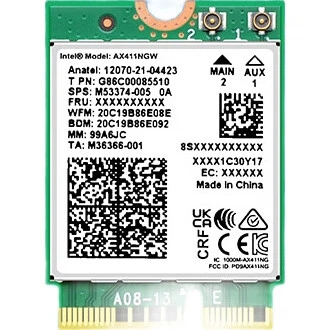 Бездротова мережева карта EB-LINK Intel AX411 для ноутбука, інтерфейс 5374M M.2 CNVIo2, гігабітна тридіапазонна мережева карта WiFi6E, Bluetooth 5.3, вбудований модуль для комп'ютера