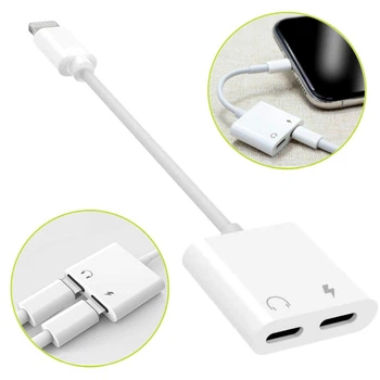Адаптер Lightning на Lightning 2F 20-20000Hz белый для наушников и зарядки J-008