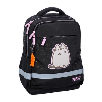 Рюкзак шкільний ортопедичний для першокласника Yes S-52 Ergo My Pusheen, для дівчаток, чорний (550271)