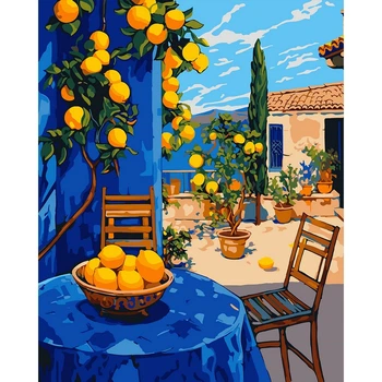 Картина по номерам SANTI Лимонный дворик, 40x50 см (955754)