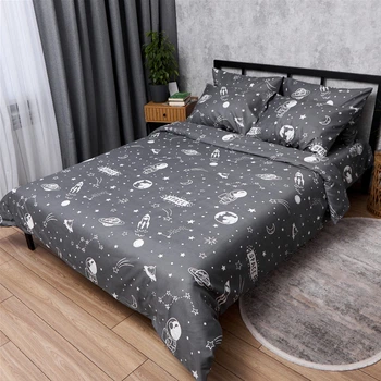 Комплект постельного белья Moon&Star Полуторный 143x210 наволочки 2x40x60 Star Voyage Микросатин Premium (MS-820016360)