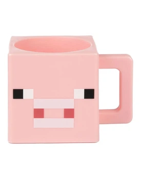 Кружка-кухоль чашка Майнкрафт Порося Minecraft Pig Face пластикова Рожева