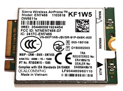 Внутрішній 4G Модуль LTE Sierra Wireless AirPrime EM7455, DW5811e, KF1W5, DELL M.2 б/в