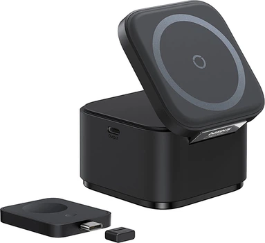 Ładowarka bezprzewodowa Baseus MagPro 3in1 25W MagSafe Compatible Inductive Charger for Phone and Smartwatch Black (P10264100123-01)