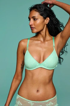 Комплект белья: бюстгальтер push-up и трусики-шортики Victoria's Secret 80C/L Салатовый (149857)