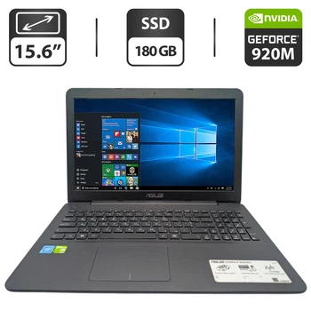 Ноутбук Asus X555S / 15.6" (1366x768) TN / Intel Celeron N3150 (4 ядра по 1.6 - 2.08 GHz) / 4 GB GDDR3 / 180 GB SSD / nVidia GeForce 920M, 1 GB GDDR3, 64-bit / WebCam / DVD-ROM б/в