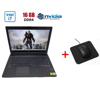 Мобильная рабочая станция Fujitsu Celsius H7510 / 15.6" (1920x1080) IPS / Intel Core i7-10850H (6 (12) ядер по 2.7 - 5.1 GHz) / 16 GB DDR4 / 512 GB SSD / nVidia Quadro T1000, 4 GB GDDR6, 128-bit / WebCam / HDMI б/у + Подарок Мышка и коврик