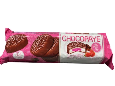 Печиво Chocopaye полуничне з маршмеллоу покрите шоколадною глазур’ю 216 г(8692806019496)